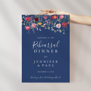 Boho Wildblume Probe Dinner Willkommen Poster