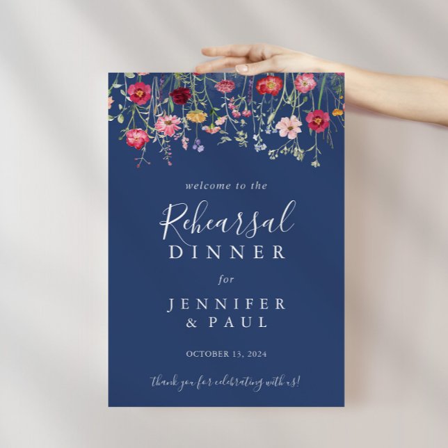 Boho Wildblume Probe Dinner Willkommen Poster (Von Creator hochgeladen)