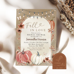 Boho Wildblume Pumpkin Fall in Liebe Brautparty Einladung
