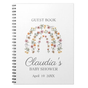 Boho Wildblume Rainbow Baby Guest Notebook Notizblock