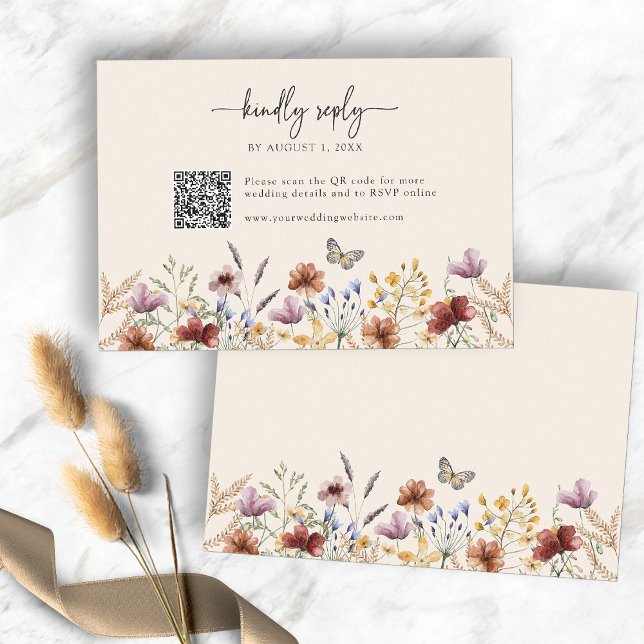 Boho Wildblume RSVP-Karte RSVP Karte (Boho Wildflower RSVP Card
)