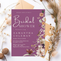 Boho Wildblume Rustic Berry Lila Brautparty