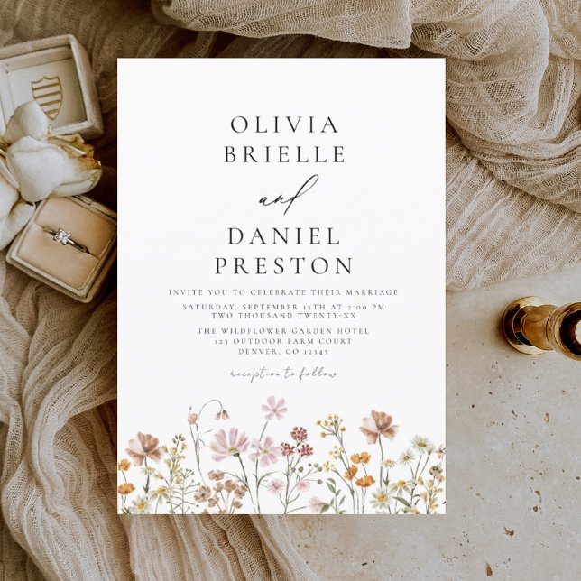 Boho Wildblume Rustic Garden Wedding Einladung (Von Creator hochgeladen)