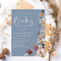 Boho Wildblume Rustic Periwinkle Babydusche