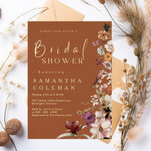 Boho Wildblume Rustic Terracotta Brautparty