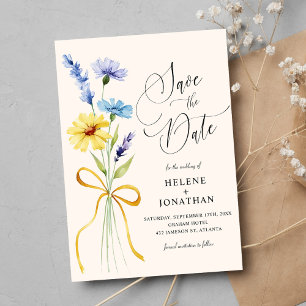 Boho Wildblume Rustikaler Garten Elegante Hochzeit Save The Date