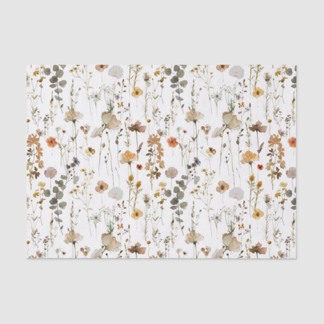 Boho Wildblume Seidenpapier (Vorderseite)