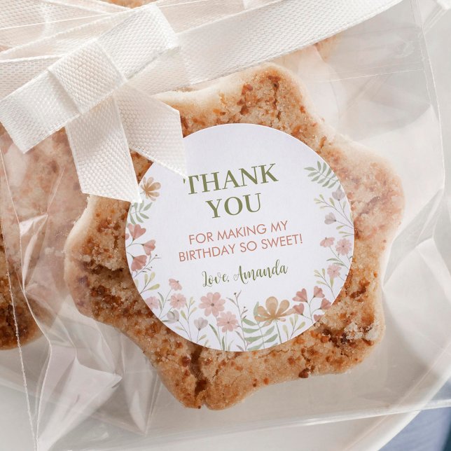 Boho Wildblume Sticker favoreels Labels Birthday (Von Creator hochgeladen)