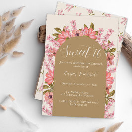 Boho Wildblume Sweet 16 Birthday Hübsch Einladung