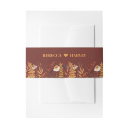 Boho Wildblume Terracotta Herbstliche Hochzeit im  Einladungsbanderole