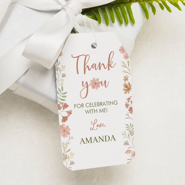 Boho Wildblume Thema Danke Tag Geschenkanhänger (Von Creator hochgeladen)