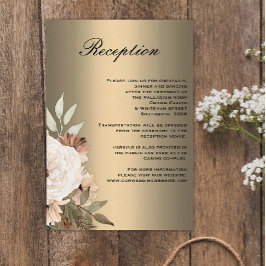 Boho Wildblume und elegante Hochzeitsempfang Begleitkarte