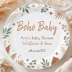 Boho Wildblume und Grace Chic Botanisch Pappteller