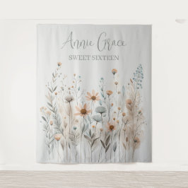 Boho Wildblume Wandteppich