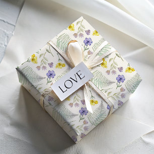 Boho Wildblume Wasserfarbmuster Geschenkpapier Set