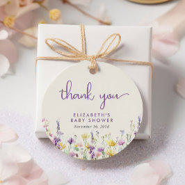 Boho Wildblume Watercolor Babydusche Vielen Dank Geschenkanhänger