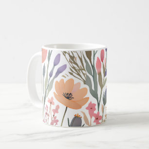 Boho Wildblume Watercolor Floral Pastell Kaffeetasse