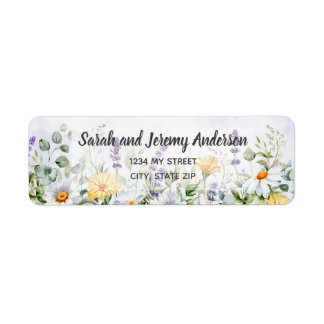 Boho Wildblume Watercolor Personalize Wedding