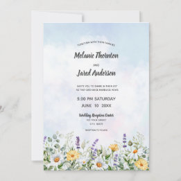 Boho Wildblume Watercolor Personalize Wedding Einladung