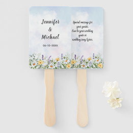 Boho Wildblume Watercolor Personalize Wedding Fächer