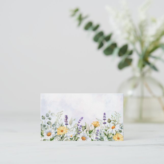 Boho Wildblume Watercolor Personalize Wedding Platzkarte (Stehend Vorderseite)