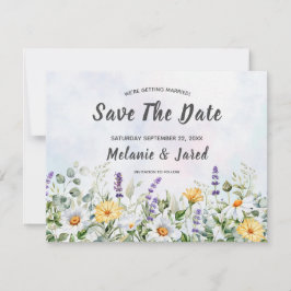 Boho Wildblume Watercolor Personalize Wedding Save The Date