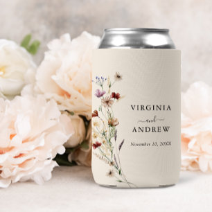 Boho Wildblume Wedding Can Cooler Dosenkühler