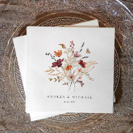 Boho Wildblume Wedding Fall Floral Serviette