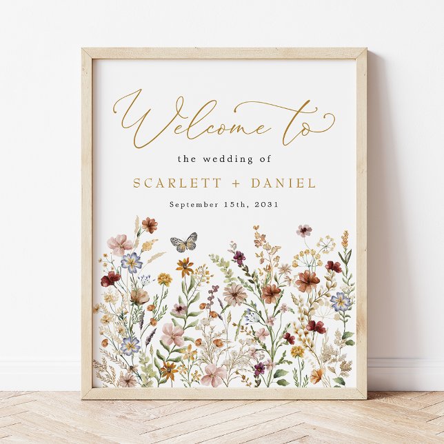 Boho Wildblume Wedding Garden Blume Willkommen Poster (Von Creator hochgeladen)