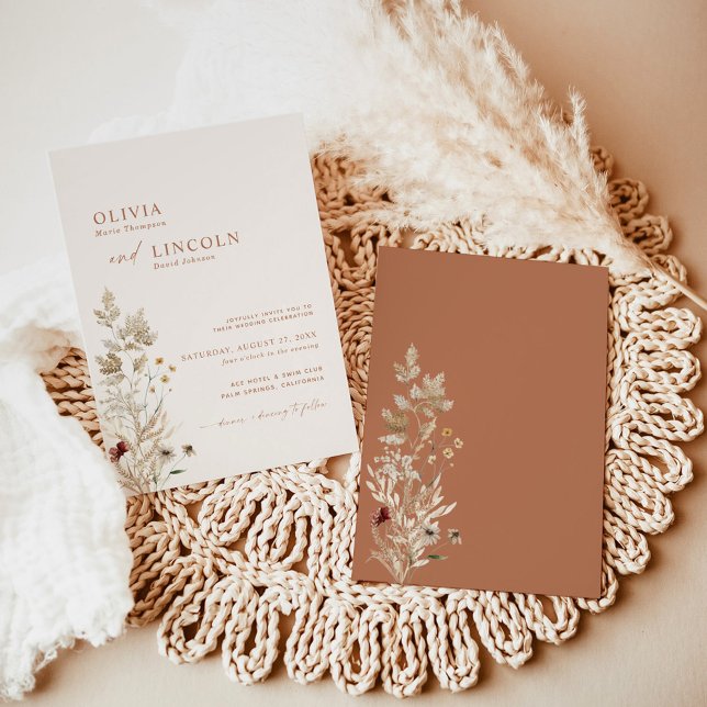Boho Wildblume Wedding Invite | Modernes Blumenzei Einladung (Von Creator hochgeladen)