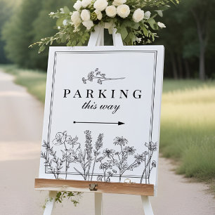 Boho Wildblume Wedding Parking Direction Sign Poster