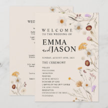 Boho Wildblume Wedding Program