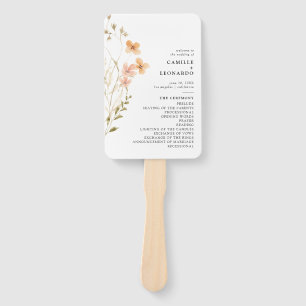 Boho Wildblume Wedding Program Hand Fan Fächer