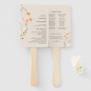Boho Wildblume Wedding Program Hand Fan Fächer