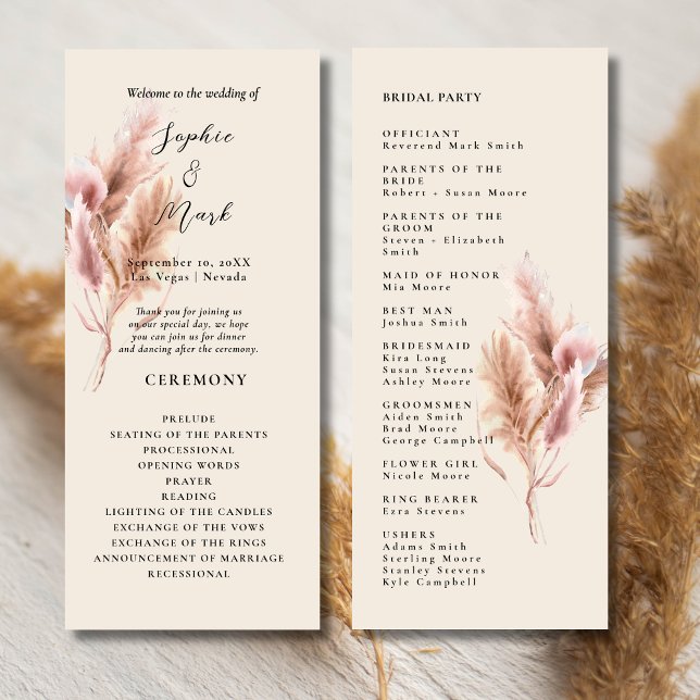 Boho Wildblume Wedding Program Programm (Von Creator hochgeladen)