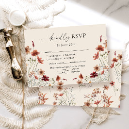 Boho Wildblume Wedding RSVP Karte