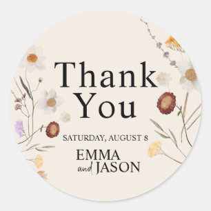 Boho Wildblume Wedding Sticker