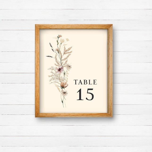 Boho Wildblume Wedding Tischnummer Sign (Von Creator hochgeladen)