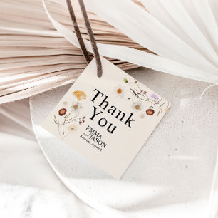 Boho Wildblume Wedding Vielen Dank, dass Sie Tags Geschenkanhänger