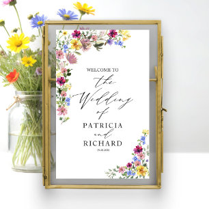 Boho Wildblume Wedding Welcome Poster