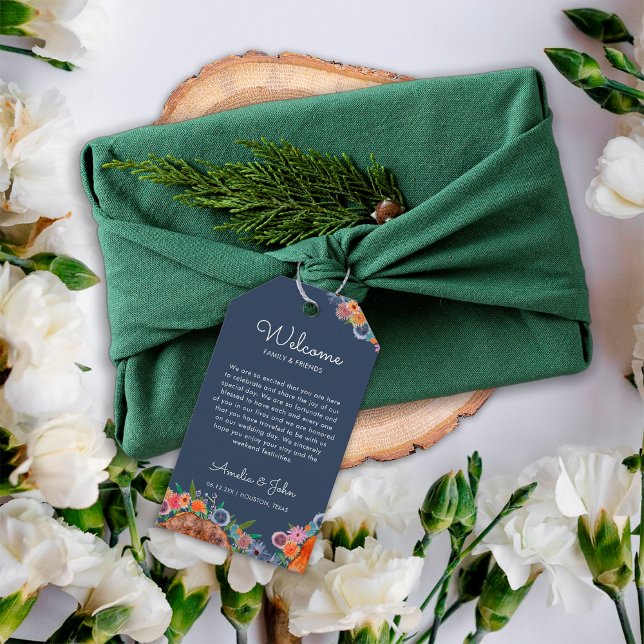 Boho Wildblume Wedding Willkommensgeschenk-Beutel Geschenkanhänger (Von Creator hochgeladen)