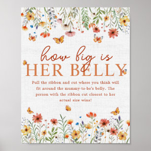 Boho Wildblume wie groß ihr Baby-Duschspiel Poster