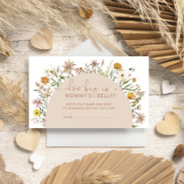 Boho Wildblume wie groß ist Mama's Bauch Begleitkarte