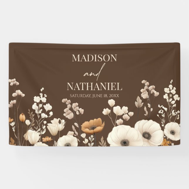 Boho Wildblume Wild Blume Blumengarten Hochzeit Banner (Horizontal)