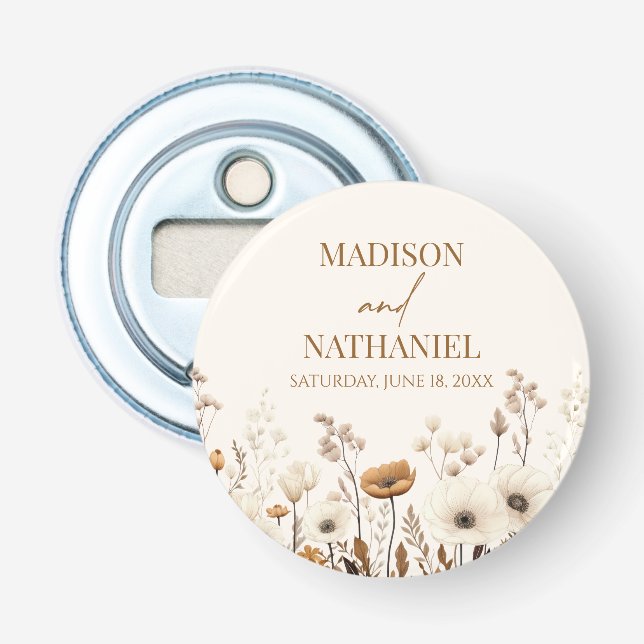 Boho Wildblume Wild Blume Blumengarten Hochzeit Flaschenöffner (Vorderseite)