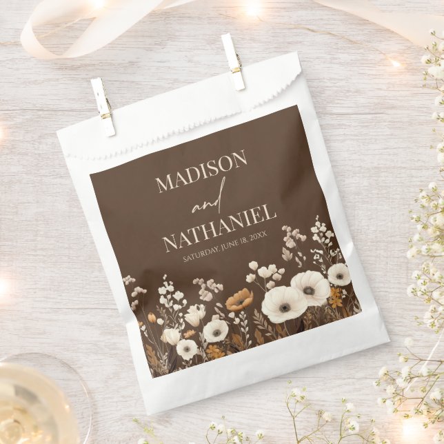 Boho Wildblume Wild Blume Blumengarten Hochzeit Geschenktütchen (Ausgeschnitten)