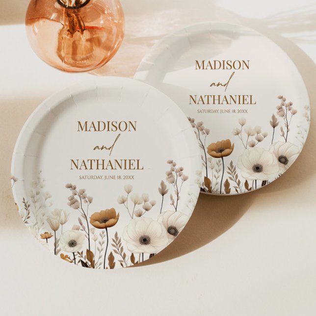 Boho Wildblume Wild Blume Blumengarten Hochzeit Pappteller (Von Creator hochgeladen)