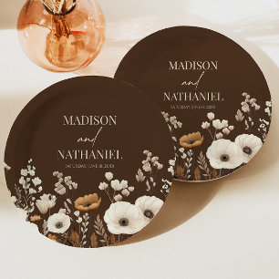 Boho Wildblume Wild Blume Blumengarten Hochzeit Pappteller