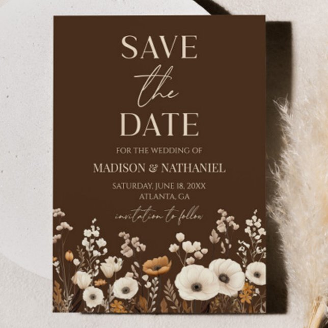 Boho Wildblume Wild Blume Blumengarten Hochzeit Save The Date (Von Creator hochgeladen)