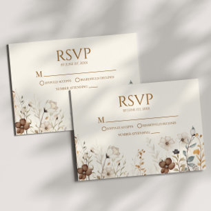 Boho Wildblume Wild Blume Floral Wedding RSVP Karte